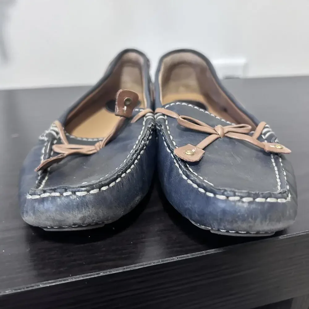 Clarks Artisan Dunhill Driving Moccasins Navy Blue Women's size 6‎